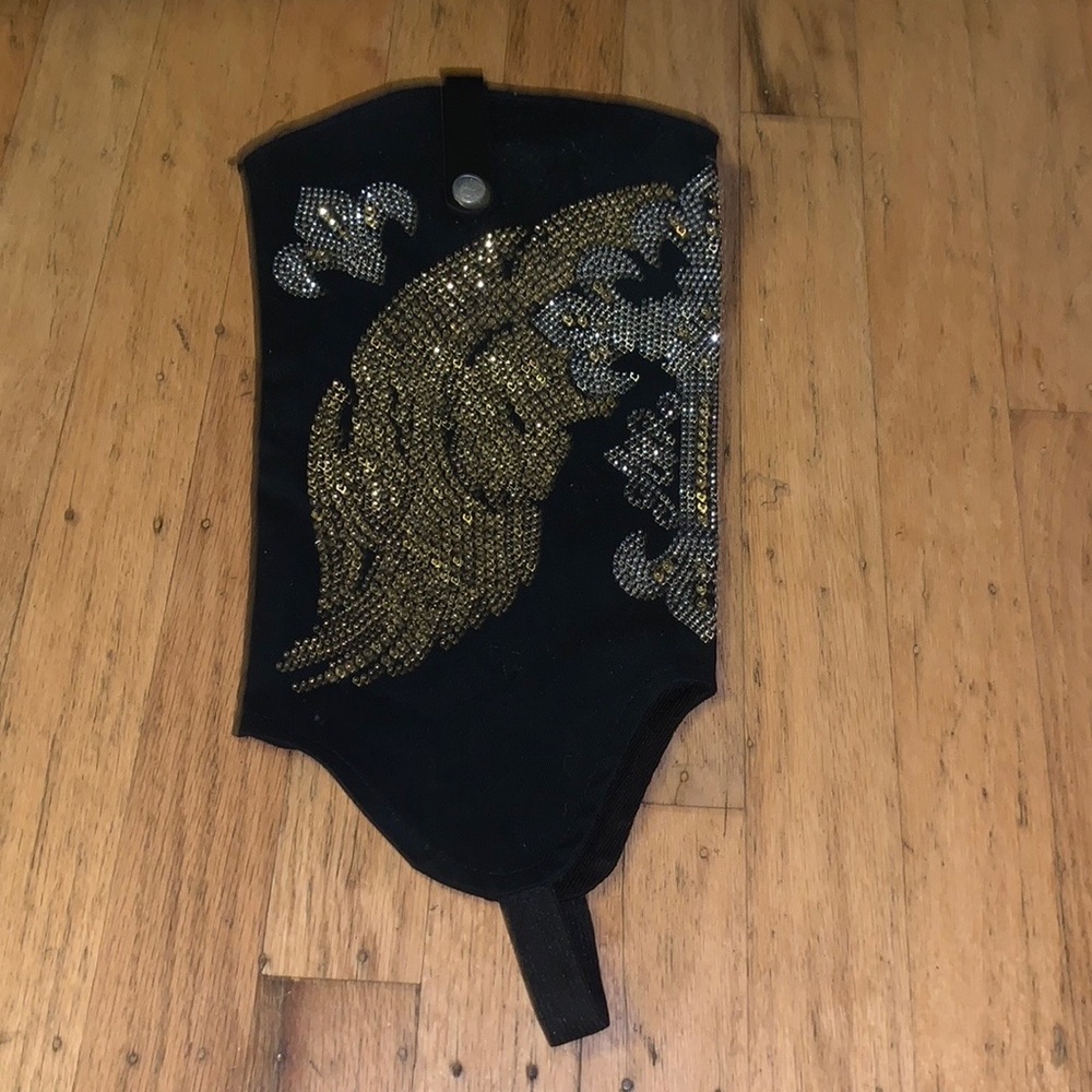 Black bling boot covers